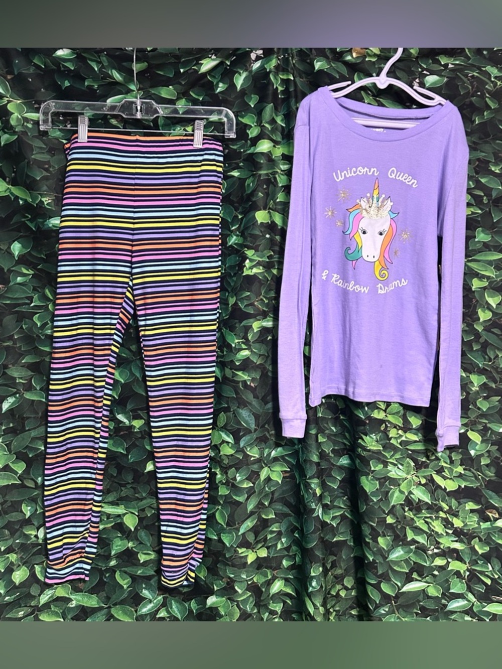 Extremely Me Unicorn Sleep Set Shirt Pants Snug Fit Purple Girls 14/16 New